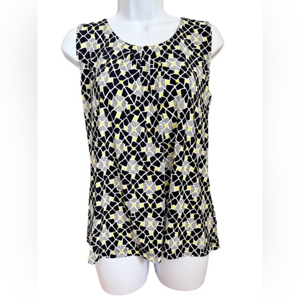 Anne Klein yellow/black sleeveless tank